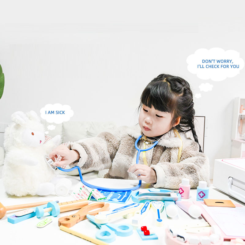 Развивающий Детский комплект для ролевых игр, деревянные игрушки для врачей, набор инструментов для врачей, медсестер, стоматологов