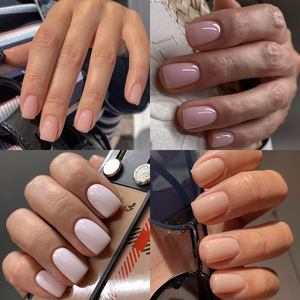 Venta al por mayor Etiqueta Privada <span class=keywords><strong>uñas</strong></span> simple medio corto rectangular cuadrado sólido color puro desgaste <span class=keywords><strong>uñas</strong></span> gruesas prensa en las <span class=keywords><strong>uñas</strong></span> - Product Image 5