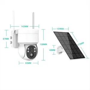 بطارية واي فاي لاسلكية للأمن الشمسي 4mp طاقة شمسية WiFi W 4MP IR كاميرا واي فاي للرؤية الليلية