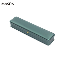 Pu cuir bague bracelet collier bijoux boîte ensemble couleur verte haute qualité bijoux affichage flip box avec logo personnel