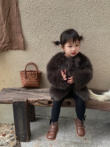 Abrigo de Piel Sintética Macaron para Niñas, Manga Larga, Cálido, Corto, para Invierno, Venta al Por Mayor, OEM - Product Image 5