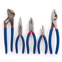 Jeu de 5 pinces multifonctionnelles avec monteur de lignes Pince coupante à long bec Pince à joint coulissant pour outils à main de réparation à domicile