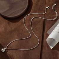 Collier Pendentif S999 en Argent Pur avec Breloque Papillon, Gland et Clochette, Bijou de Luxe Personnalisé pour Femme, Cadeau de Mariage ou de Fête