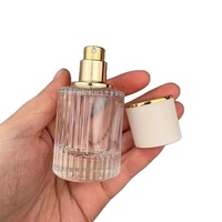 Flacon en verre de luxe 30 ml, design simple et tendance, à rayures verticales, avec bouchon à vis, flacon de parfum, emballage diffuseur sérigraphié 10 ml 50 ml