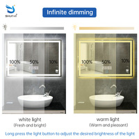 SHUNYI 12V 5A 60W Interrupteur à capteur tactile unique pour miroir avec contrôle de lumière monochrome ou CCT et minuterie