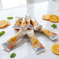 Sucette sphérique au jus de fruit véritable et à l'acide lactique, pomelo, avec graines de chia, bonbons durs pour les fêtes d'anniversaire des enfants, en vrac