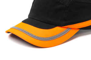 خوذة السلامة للعمل بحجم مخصص قبعة بيسبول على الطراز بلون أسود قاسي برتقالي مع شعار حريري مطبوع مخصص للرياضات الخارجية - Product Image 5