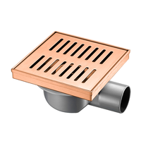 Siphon de sol en acier inoxydable 304 avec sortie latérale, noir, argent, or, anti-odeur, pour carrelage, toilettes, balcon, salle de bain