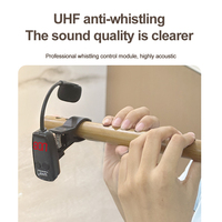 Microphone d'instrument sans fil professionnel UHF à clipser pour flûte Hulusi