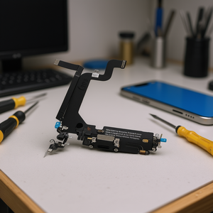 Cable flexible con conector de carga Lightning y micrófono para iPhone 14 Pro Max original - Product Image 3