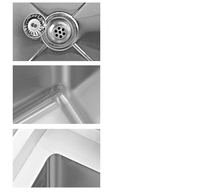 Évier commercial extra-large à trois compartiments en acier inoxydable personnalisable pour cuisines, restaurants et espaces publics