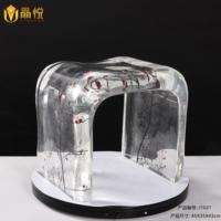 JingYue table élégante transparente personnalisée en résine de luxe meubles fabriqués à la main pour les espaces commerciaux hôtels salons
