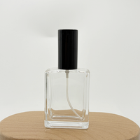Flacons vaporisateurs de parfum rectangulaires en verre de haute qualité de 50 ml avec pompe, commande minimum de 100 pièces