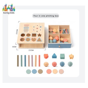 Boîte à outils de tri de formes en <span class=keywords><strong>bois</strong></span> Konig Kids 4 en 1, jouets pour développer la motricité fine, jouets éducatifs pour enfants, jouets Montessori pour bébés - Product Image 2