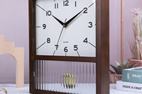 Horloge de bureau à domicile, horloge en bois avec pendule, cadeau