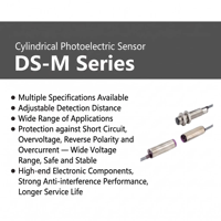 Sensor Proximitas Optik Silindris Seri DS-M Output NPN/PNP Jarak Penginderaan Dapat Disesuaikan 30-300mm Perlindungan IP65 Grosir