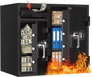 <span class=keywords><strong>TIGERKING</strong></span> Coffre-fort commercial robuste à double porte de 10,08 pieds cubes avec fente de dépôt, résistance au feu de 45 minutes, pour espèces et documents - Product Image 1