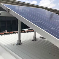 Structure solaire pour toit en tôle, aluminium anodisé 6005-T5, support inclinable avec kit de fixation avant et arrière facile à installer