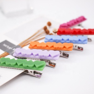 Primavera fresca colori per bambini clip di capelli in magazzino coccodrillo mini cuore acrilico clip di capelli per le ragazze - Product Image 4