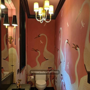 <span class=keywords><strong>Abat</strong></span>-<span class=keywords><strong>jour</strong></span> moderne en tissu de luxe lustre en métal et cristal lampes suspendues pour <span class=keywords><strong>cuisine</strong></span> hôtel salon - Product Image 3