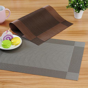 Set de table en PVC de style européen, bicolore diagonal, antidérapant, résistant à la chaleur, nappe, tapis isolant thermique, style occidental - Product Image 2