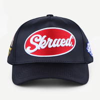 Casquettes brodées personnalisées par le fabricant, logo personnalisé, casquette de baseball noire à 5 panneaux, casquette de baseball en polyester à fermeture snapback