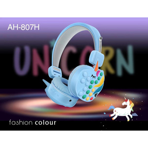 Nouveau casque de jeu filaire POPIT pour enfants, design en forme de <span class=keywords><strong>licorne</strong></span> 807H - Product Image 5