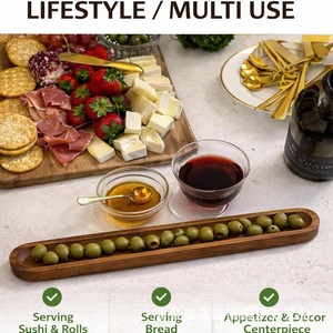 Plateau en bois pour olives, plateau d'apéritif pour hôtel et restaurant, plateau pour gâteaux et pâtisseries du thé de l'après-midi - Product Image 2