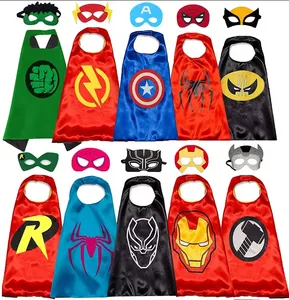 Kostum Cosplay anak-anak baru jubah Superhero anak-anak OEM kustom Cosplay Set jubah topeng pesta Halloween kostum festival