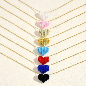 <span class=keywords><strong>Collana</strong></span> dell'<span class=keywords><strong>Amicizia</strong></span> Fatta a Mano con Perline Miyuki, Catena Placcata Oro 18K e Ciondolo a Cuore per Donne e Ragazze - Product Image 6