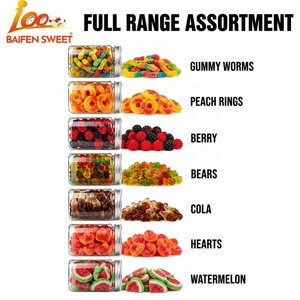 Gomitas de Frutas Variadas, Dulces de Gelatina Suave, Sabores Mixtos de Bayas, Sandía, Melocotón, en Forma de Oso y Donut, OEM ODM - Product Image 2