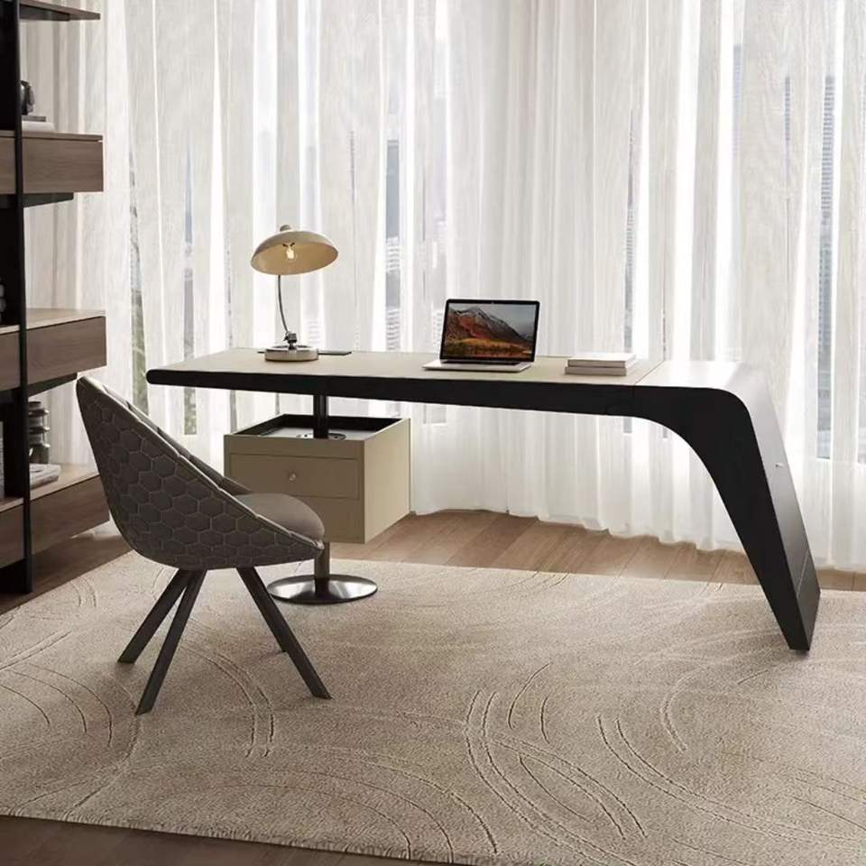 Modern Luxury Office Desk Fashion Design Baked Lacquer Finish Built-in ...