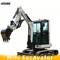 Mini-excavatrice compacte de 1 tonne, prête à l'emploi, avec chenilles et radiateur robustes, excavatrice hydraulique