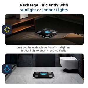 180KG/396LB Power Solar Charging Waage Lichtenergie Wiederauf ladbare Smart <span class=keywords><strong>Scale</strong></span> <span class=keywords><strong>Bluetooth</strong></span> Elektronische Körperfett waage - Product Image 4