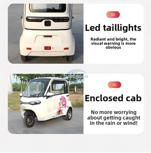 Triciclo Eléctrico Mini Cerrado de 3 Ruedas, 2 Puertas, 3 Asientos, Vehículo de Reparto Económico - Product Image 1