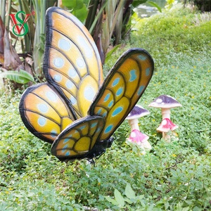 Decoración de Jardín para el Hogar, Escultura Grande de Fibra de Vidrio Artificial Realista, Accesorios Luminosos, Hermosa Estatua de Mariposa con Soporte - Product Image 2