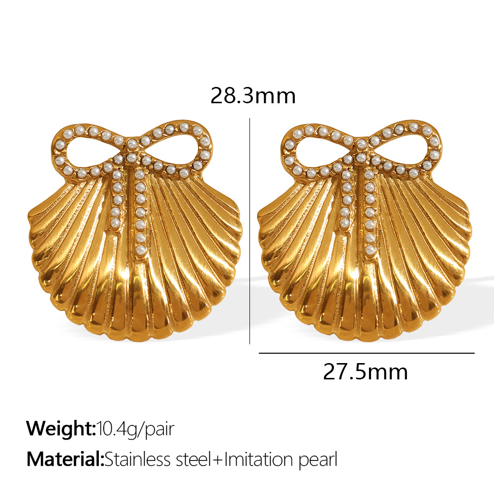 EH854WEPG White Pearl Gold Earrings