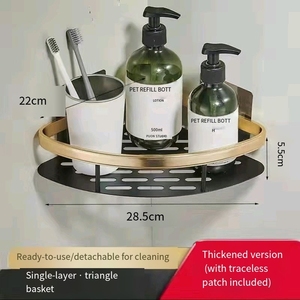 Moderno Estante Esquinero Metálico <span class=keywords><strong>para</strong></span> Baño, Organizador de Esponjas y Accesorios, Montaje en Pared, Ecológico, Listo <span class=keywords><strong>para</strong></span> Usar en Hoteles - Product Image 4