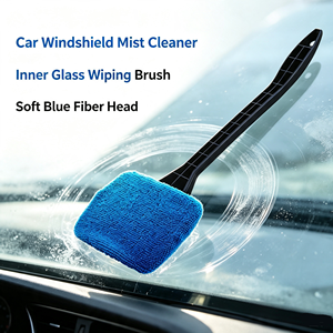 Blue Microfiber Cleaning <b>Brush</b> <b>Scrub</b> Sponge Long Handle Window Glass Cleaning Pad for Car Auto - Product Image 3