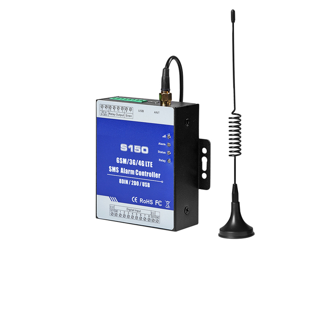 Industrial Class Built-in Battery GSM/4GLTE SMS Alarm Controller 8DIN /2D0/USB