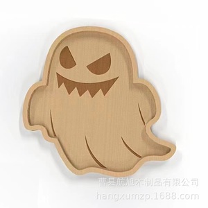 Bandeja de madera con forma de calabaza Hangxu, plato decorativo de Halloween para exhibir comida en fiestas - Product Image 5