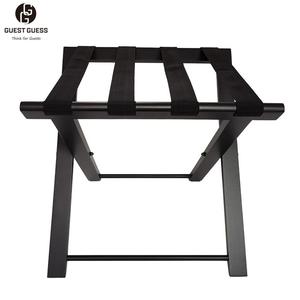 Guesr <span class=keywords><strong>Guess</strong></span> Porte-bagages portable en bois de hêtre de 5cm d'épaisseur Pliable de haute qualité Noir Chambre à coucher Hôtel Étagères de rangement Étagères - Product Image 1