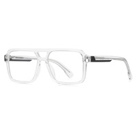Prix de gros Nouveauté Tendance Lunettes anti-lumière bleue à monture intégrale en TR90, design boîte, essentiel pour homme, verres PC, effet miroir plat