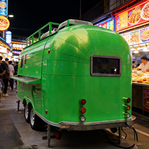 Carrito Refrigerado de Acero Inoxidable Verde para Exhibición en Exteriores, Ideal para Visitantes de Montaña, para Servir Helados, Comida Informal y Bebidas - Product Image 3