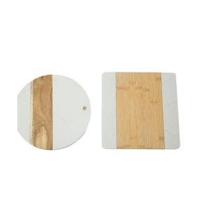 Tabla de cortar de madera maciza redonda de 250 mm de diámetro, tabla de cortar antideslizante para cocina - Product Image 4