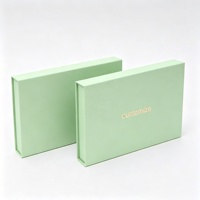Caja de Regalo Magnética Verde Salvia con Logotipo Personalizado de Lujo, Laminación Mate, Estampado en Dorado, Caja Rígida de Cartón para Empaque de Productos para el Cuidado de la Piel