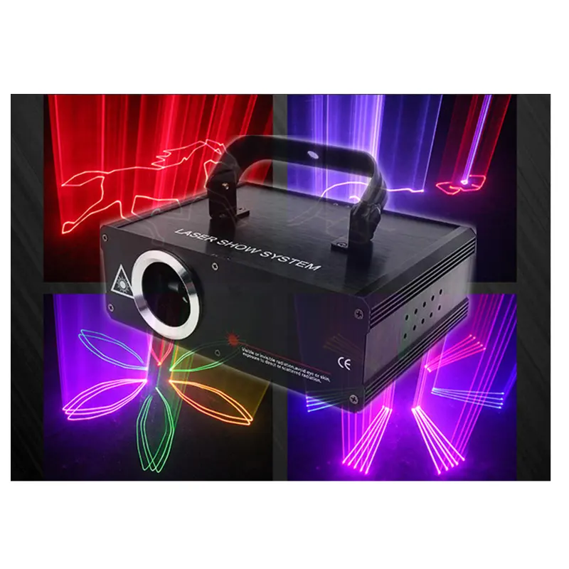 KTV,night club, proiettore di luce laser della discoteca del dj a buon mercato 1 watt esposizione della luce laser 1 w RGB di colore completo di animazione luce laser