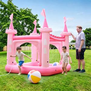 Château gonflable rose écologique en PVC pour l'extérieur avec piscine à jets d'eau MAKE WAVES - Product Image 5