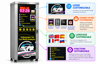 Machine de lavage de voitures en libre-service personnalisée avec paiement par pièces, billets, cartes et code QR pour station de lavage de voitures commerciale