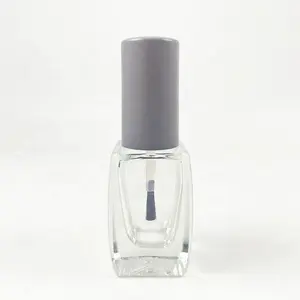 empty rectangle clear glass nail polish bottle with high quality brush and caps packaging nail polish bottle remover